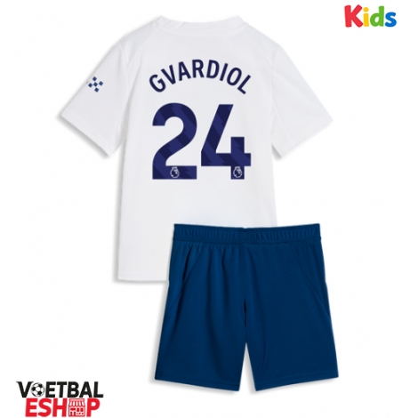 Manchester City Josko Gvardiol #24 Derde tenue Kids 2026-27 Korte Mouw (+ Korte broeken)