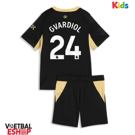 Manchester City Josko Gvardiol #24 Uit tenue Kids 2026-27 Korte Mouw (+ Korte broeken)