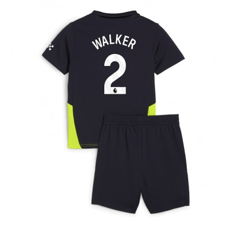 Manchester City Kyle Walker #2 Uit tenue Kids 2024-25 Korte Mouw (+ Korte broeken)