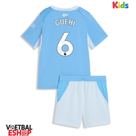 Manchester City Marc Guehi #6 Thuis tenue Kids 2026-27 Korte Mouw (+ Korte broeken)