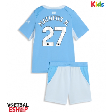 Manchester City Matheus Nunes #27 Thuis tenue Kids 2026-27 Korte Mouw (+ Korte broeken)
