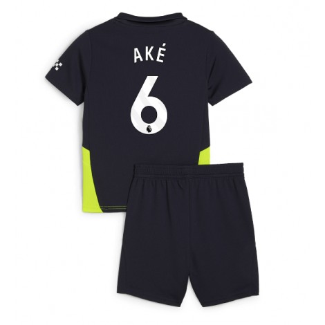 Manchester City Nathan Ake #6 Uit tenue Kids 2024-25 Korte Mouw (+ Korte broeken)