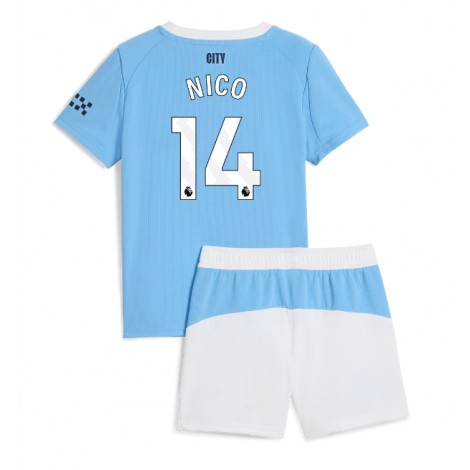 Manchester City Nico Gonzalez #14 Thuis tenue Kids 2025-26 Korte Mouw (+ Korte broeken)
