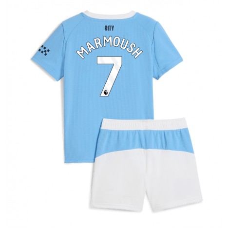 Manchester City Omar Marmoush #7 Thuis tenue Kids 2025-26 Korte Mouw (+ Korte broeken)