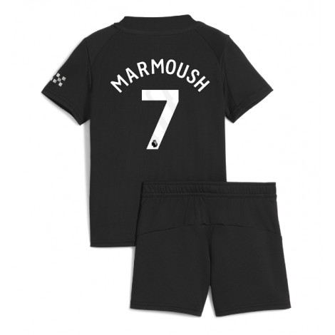 Manchester City Omar Marmoush #7 Uit tenue Kids 2025-26 Korte Mouw (+ Korte broeken)