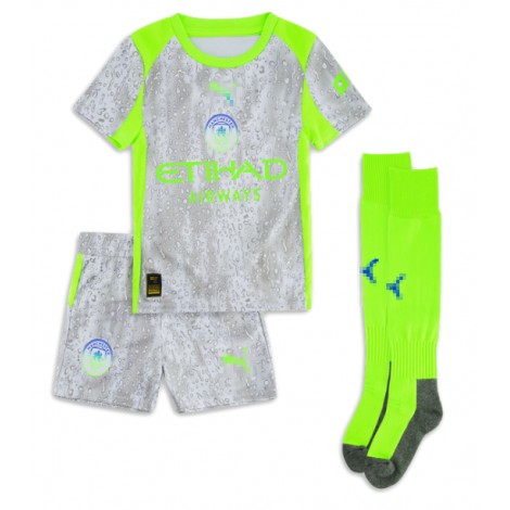 Manchester City Rico Lewis #82 Derde tenue Kids 2025-26 Korte Mouw (+ Korte broeken)