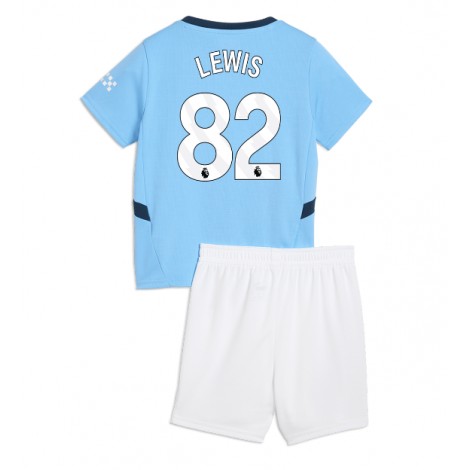 Manchester City Rico Lewis #82 Thuis tenue Kids 2024-25 Korte Mouw (+ Korte broeken)