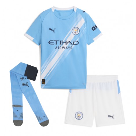 Manchester City Rico Lewis #82 Thuis tenue Kids 2025-26 Korte Mouw (+ Korte broeken)