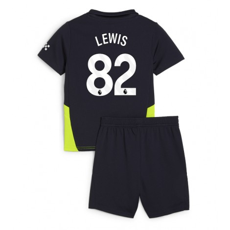 Manchester City Rico Lewis #82 Uit tenue Kids 2024-25 Korte Mouw (+ Korte broeken)