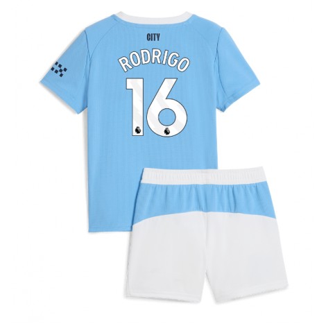 Manchester City Rodri Hernandez #16 Thuis tenue Kids 2025-26 Korte Mouw (+ Korte broeken)