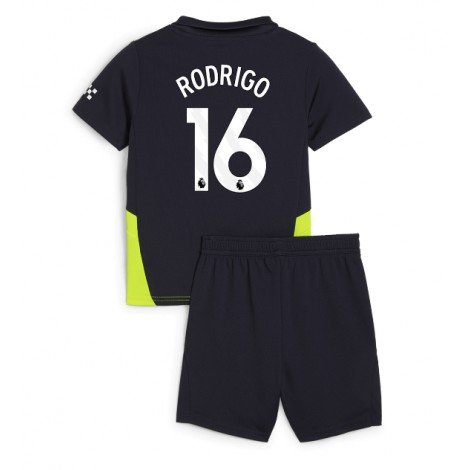 Manchester City Rodri Hernandez #16 Uit tenue Kids 2024-25 Korte Mouw (+ Korte broeken)