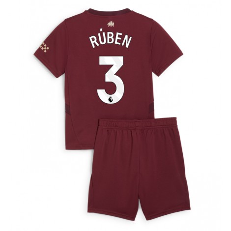 Manchester City Ruben Dias #3 Derde tenue Kids 2024-25 Korte Mouw (+ Korte broeken)
