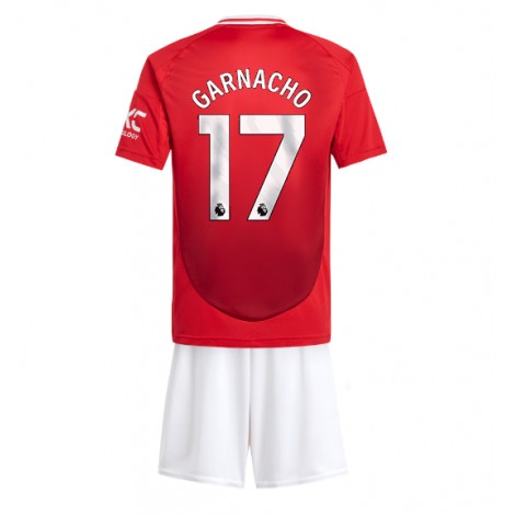 Manchester United Alejandro Garnacho #17 Thuis tenue Kids 2024-25 Korte Mouw (+ Korte broeken)