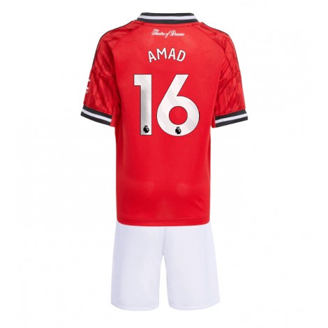 Manchester United Amad Diallo #16 Thuis tenue Kids 2025-26 Korte Mouw (+ Korte broeken)