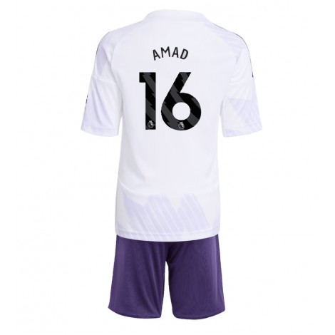 Manchester United Amad Diallo #16 Uit tenue Kids 2025-26 Korte Mouw (+ Korte broeken)
