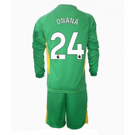 Manchester United Andre Onana #24 Keeper Derde tenue Kids 2024-25 Lange Mouw (+ Korte broeken)