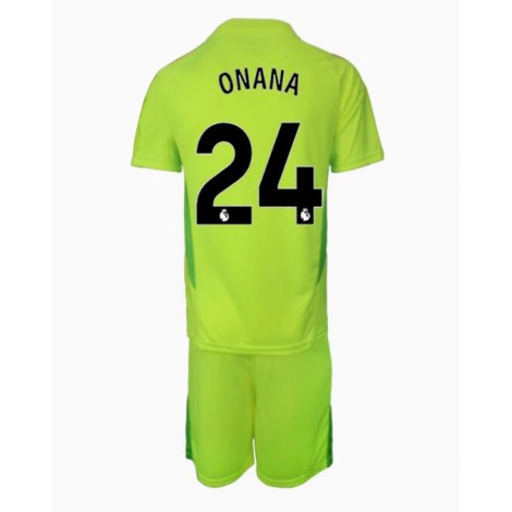 Manchester United Andre Onana #24 Keeper Uit tenue Kids 2024-25 Korte Mouw (+ Korte broeken)