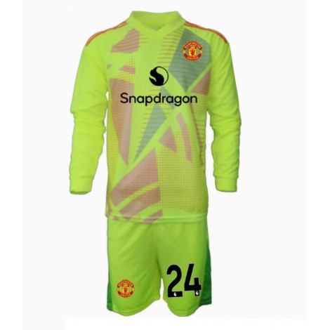 Manchester United Andre Onana #24 Keeper Uit tenue Kids 2024-25 Lange Mouw (+ Korte broeken)