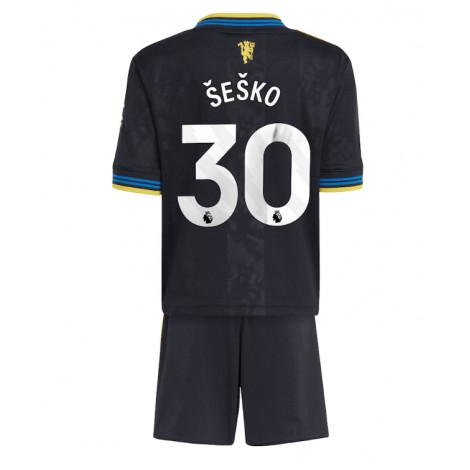 Manchester United Benjamin Sesko #30 Derde tenue Kids 2025-26 Korte Mouw (+ Korte broeken)