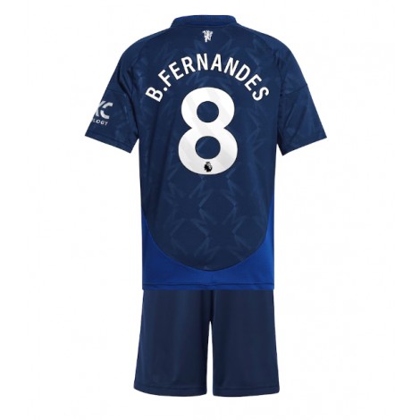 Manchester United Bruno Fernandes #8 Uit tenue Kids 2024-25 Korte Mouw (+ Korte broeken)