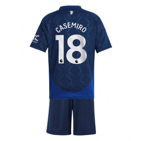 Manchester United Casemiro #18 Uit tenue Kids 2024-25 Korte Mouw (+ Korte broeken)