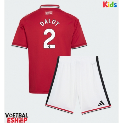 Manchester United Diogo Dalot #2 Thuis tenue Kids 2026-27 Korte Mouw (+ Korte broeken)