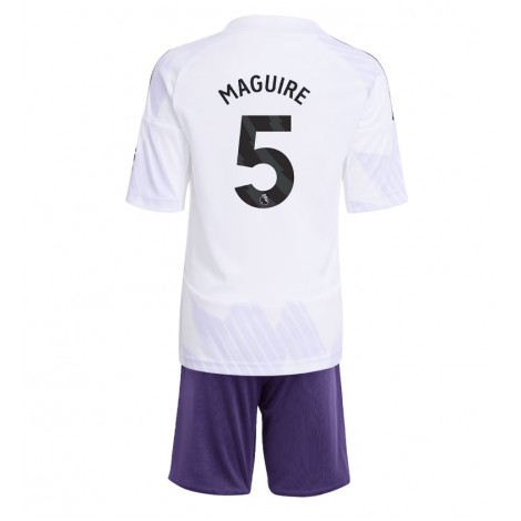 Manchester United Harry Maguire #5 Uit tenue Kids 2025-26 Korte Mouw (+ Korte broeken)