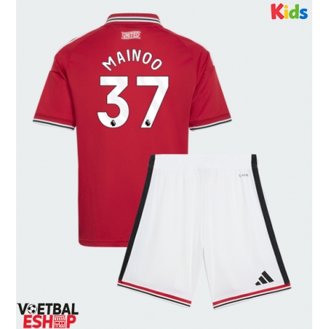 Manchester United Kobbie Mainoo #37 Thuis tenue Kids 2026-27 Korte Mouw (+ Korte broeken)
