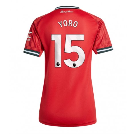 Manchester United Leny Yoro #15 Thuis tenue Dames 2025-26 Korte Mouw