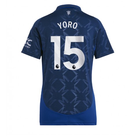 Manchester United Leny Yoro #15 Uit tenue Dames 2024-25 Korte Mouw