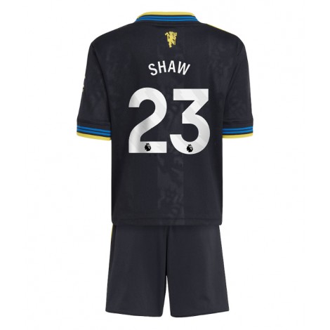 Manchester United Luke Shaw #23 Derde tenue Kids 2025-26 Korte Mouw (+ Korte broeken)