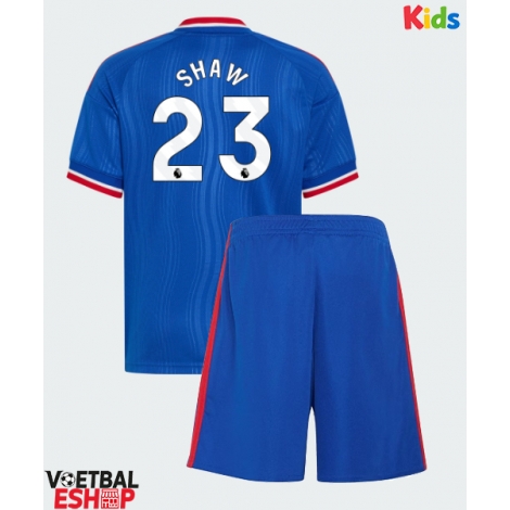 Manchester United Luke Shaw #23 Uit tenue Kids 2026-27 Korte Mouw (+ Korte broeken)