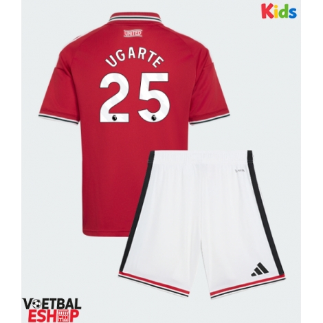 Manchester United Manuel Ugarte #25 Thuis tenue Kids 2026-27 Korte Mouw (+ Korte broeken)