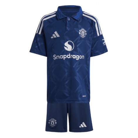 Manchester United Manuel Ugarte #25 Uit tenue Kids 2024-25 Korte Mouw (+ Korte broeken)