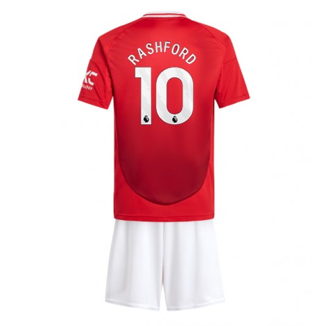Manchester United Marcus Rashford #10 Thuis tenue Kids 2024-25 Korte Mouw (+ Korte broeken)