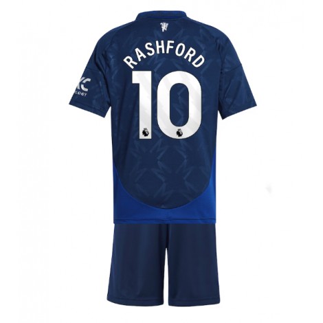 Manchester United Marcus Rashford #10 Uit tenue Kids 2024-25 Korte Mouw (+ Korte broeken)