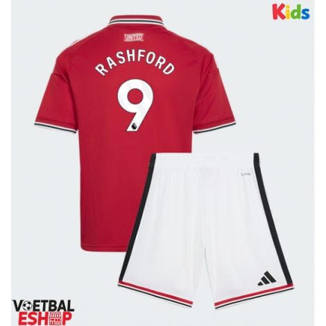 Manchester United Marcus Rashford #9 Thuis tenue Kids 2026-27 Korte Mouw (+ Korte broeken)