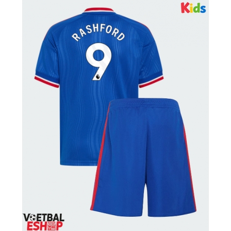 Manchester United Marcus Rashford #9 Uit tenue Kids 2026-27 Korte Mouw (+ Korte broeken)