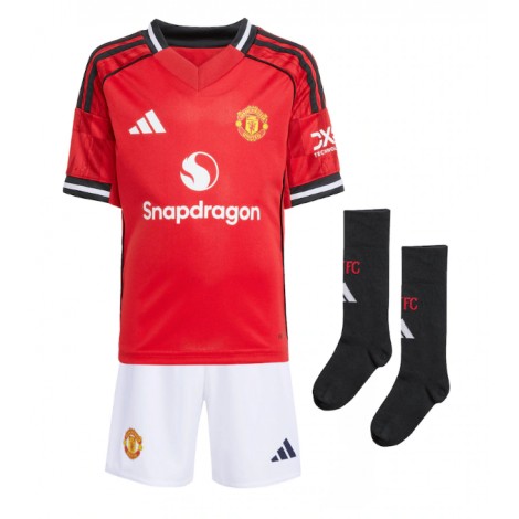 Manchester United Matheus Cunha #10 Thuis tenue Kids 2025-26 Korte Mouw (+ Korte broeken)