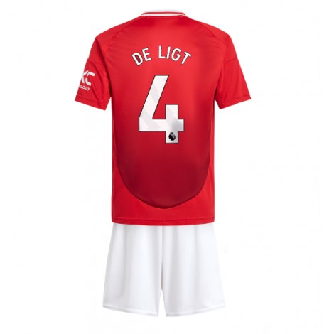 Manchester United Matthijs de Ligt #4 Thuis tenue Kids 2024-25 Korte Mouw (+ Korte broeken)