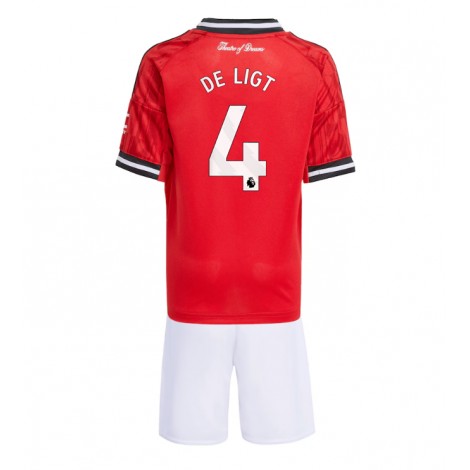 Manchester United Matthijs de Ligt #4 Thuis tenue Kids 2025-26 Korte Mouw (+ Korte broeken)