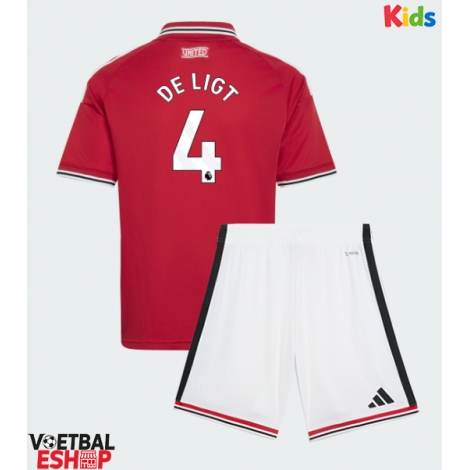 Manchester United Matthijs de Ligt #4 Thuis tenue Kids 2026-27 Korte Mouw (+ Korte broeken)
