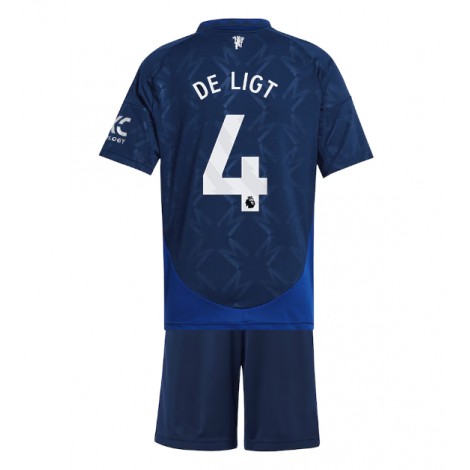 Manchester United Matthijs de Ligt #4 Uit tenue Kids 2024-25 Korte Mouw (+ Korte broeken)
