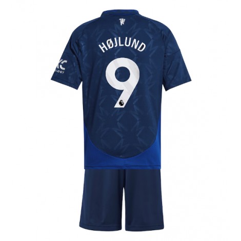 Manchester United Rasmus Hojlund #9 Uit tenue Kids 2024-25 Korte Mouw (+ Korte broeken)