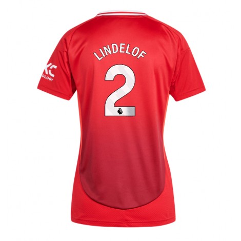 Manchester United Victor Lindelof #2 Thuis tenue Dames 2024-25 Korte Mouw