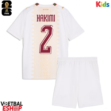 Marokko Achraf Hakimi #2 Uit tenue Kids WK 2026 Korte Mouw (+ Korte broeken)