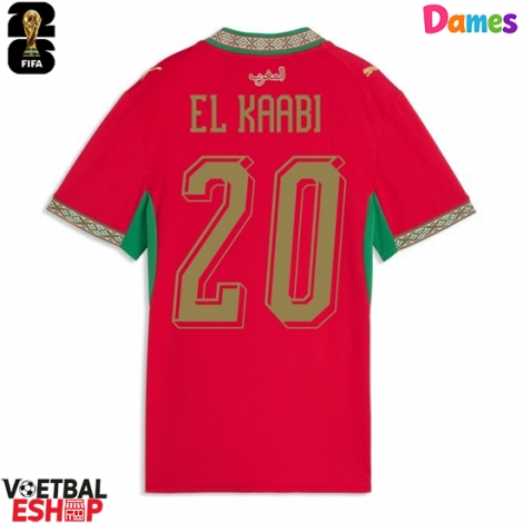 Marokko Ayoub El Kaabi #20 Thuis tenue Dames WK 2026 Korte Mouw