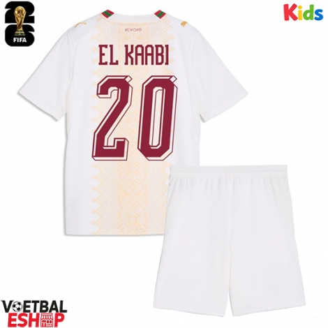Marokko Ayoub El Kaabi #20 Uit tenue Kids WK 2026 Korte Mouw (+ Korte broeken)