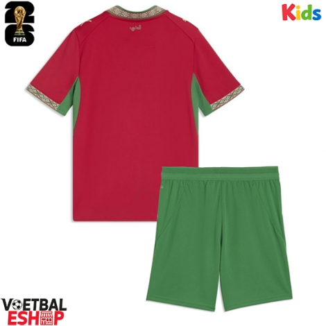 Marokko Thuis tenue Kids WK 2026 Korte Mouw (+ Korte broeken)