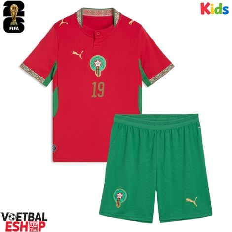 Marokko Youssef En-Nesyri #19 Thuis tenue Kids WK 2026 Korte Mouw (+ Korte broeken)